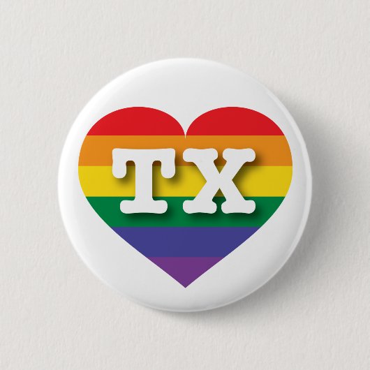 Badge Rond 5 Cm I Love Texas Rainbow Heart (Devant)