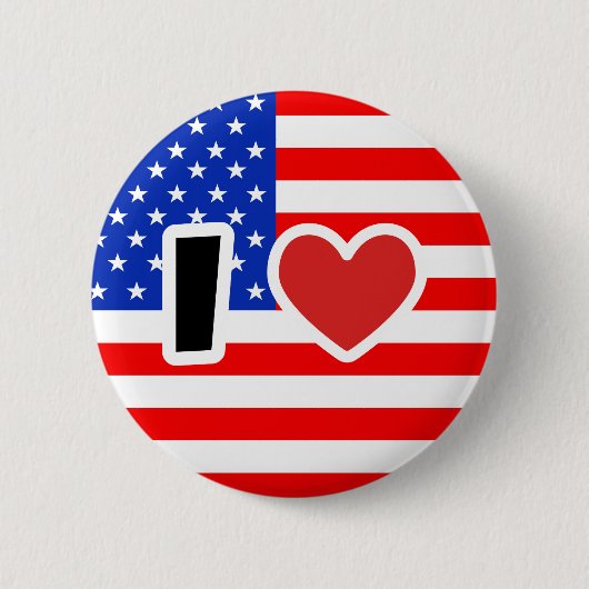 Badge Rond 5 Cm I love the États-Unis (Devant)