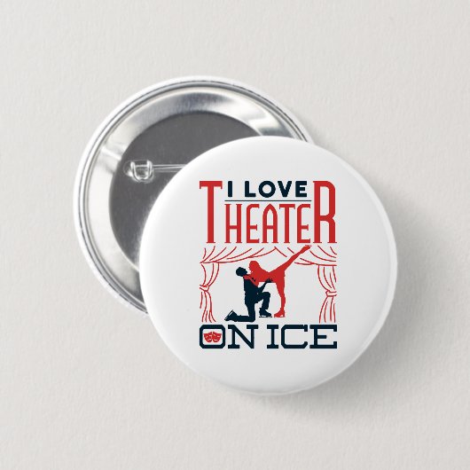 Badge Rond 5 Cm I Love Theatre on Ice Figure Skating Theatre (Devant & derrière)
