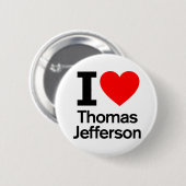 Badge Rond 5 Cm I Love Thomas Jefferson (Devant & derrière)