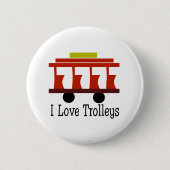 Badge Rond 5 Cm I Love Trolleys (Devant)