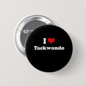 Badge Rond 5 Cm I Love Tshirt Taekwondo (Devant & derrière)