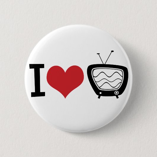 Badge Rond 5 Cm I Love TV (Devant)