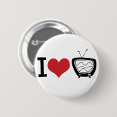 Badge Rond 5 Cm I Love TV (Devant & derrière)