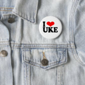 Badge Rond 5 Cm I Love Uke Ukulele Button Badton (En situation)