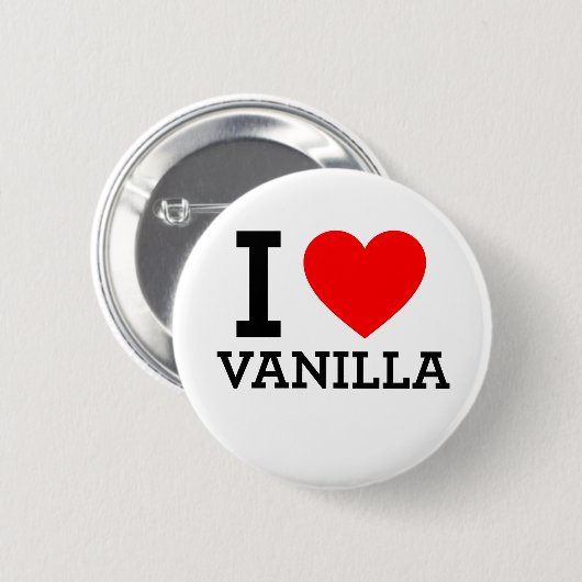 Badge Rond 5 Cm I Love Vanilla (Devant & derrière)