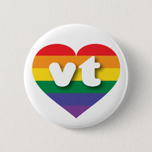 Badge Rond 5 Cm I Love Vermont Rainbow Heart (Devant)