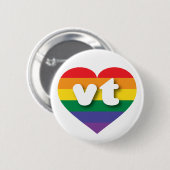 Badge Rond 5 Cm I Love Vermont Rainbow Heart (Devant & derrière)