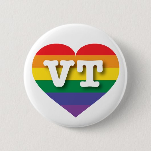 Badge Rond 5 Cm I Love Vermont Rainbow Heart (Devant)