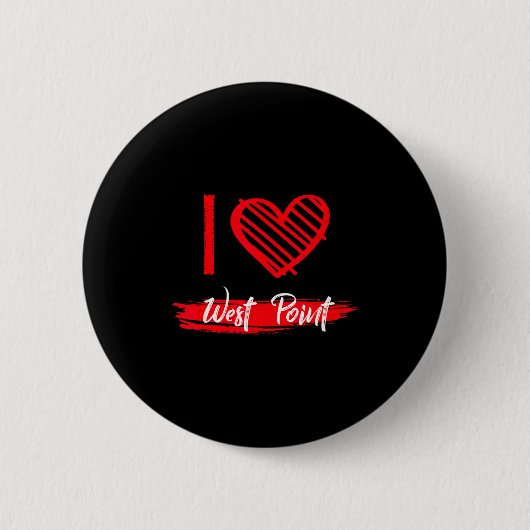 Badge Rond 5 Cm I Love West Int I Heart West Int (Devant)