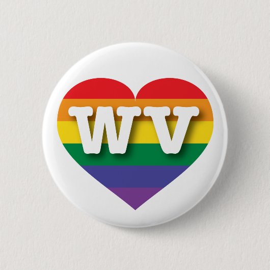 Badge Rond 5 Cm I Love West Virginia Rainbow Heart (Devant)