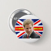 Badge Rond 5 Cm I Love William (Devant & derrière)
