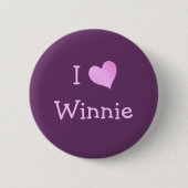 Badge Rond 5 Cm I Love Winnie (Devant)