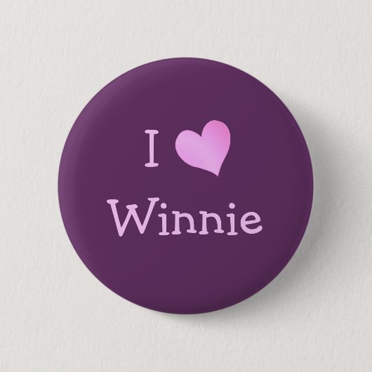 Badge Rond 5 Cm I Love Winnie (Devant)