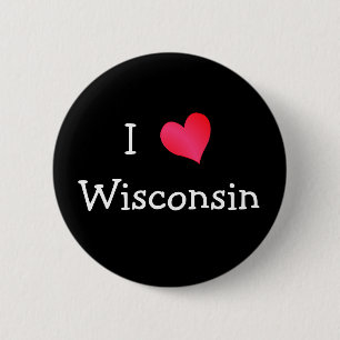 Badge Rond 5 Cm I Love Wisconsin