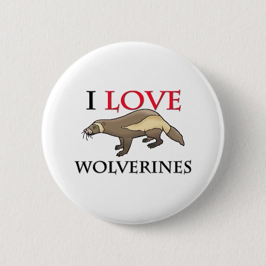 Badge Rond 5 Cm I Love Wolverines (Devant)