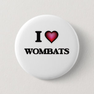 Badge Rond 5 Cm I Love Wombats