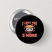 Badge Rond 5 Cm I Love You S'more Kawaii Marshmallow (Devant & derrière)