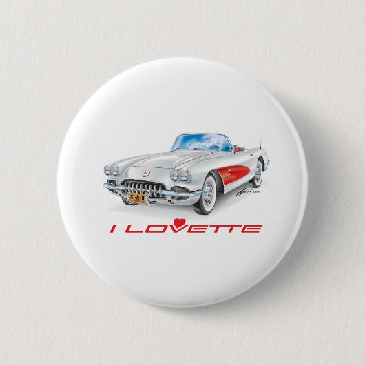 BADGE ROND 5 CM I LOVETTE UNIQUE CONCEPTION DE VOITURE (Devant)