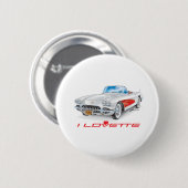 BADGE ROND 5 CM I LOVETTE UNIQUE CONCEPTION DE VOITURE (Devant & derrière)