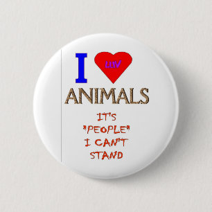 BADGE ROND 5 CM I LUV ANIMAUX