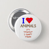 BADGE ROND 5 CM I LUV ANIMAUX (Devant & derrière)