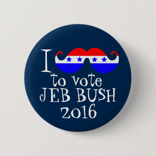 Badge Rond 5 Cm I moustache vous pour voter Jeb Bush 2016