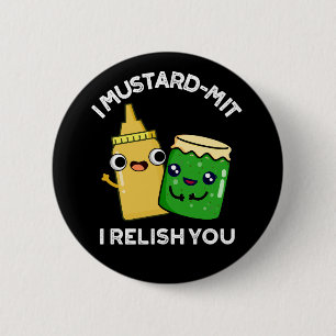 Badge Rond 5 Cm I Mustard-mit Je Vous Relie Confronton Pun Dark BG
