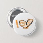 Badge Rond 5 Cm I orange de graffiti de coeur (Devant & derrière)