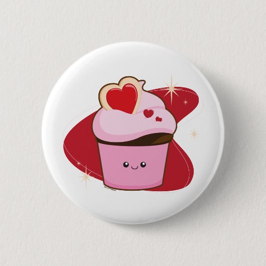 Badge Rond 5 Cm I petits gâteaux de coeur (Devant)