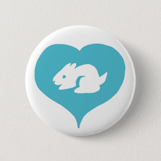 Badge Rond 5 Cm I Pin de lapins de coeur (Devant)