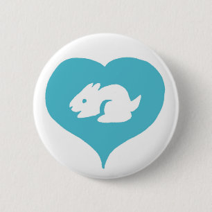 Badge Rond 5 Cm I Pin de lapins de coeur