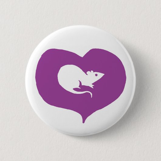 Badge Rond 5 Cm I Pin de rats de coeur (Devant)