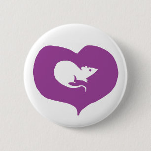 Badge Rond 5 Cm I Pin de rats de coeur