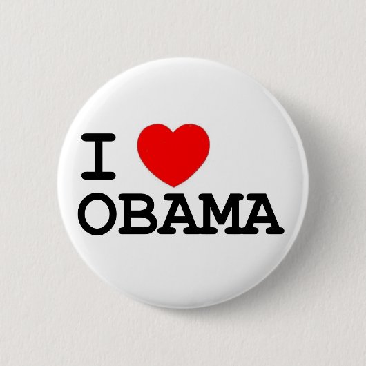 Badge Rond 5 Cm I Pin d'Obama de coeur (Devant)