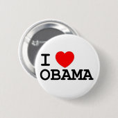 Badge Rond 5 Cm I Pin d'Obama de coeur (Devant & derrière)