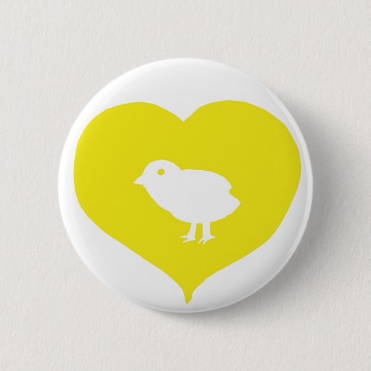 Badge Rond 5 Cm I Pin d'oiseaux de coeur (Devant)