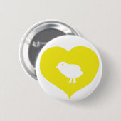 Badge Rond 5 Cm I Pin d'oiseaux de coeur (Devant & derrière)