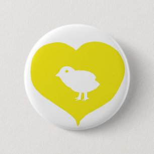 Badge Rond 5 Cm I Pin d'oiseaux de coeur