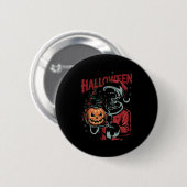Badge Rond 5 Cm I Prefer Halloween Christmas Creepy Cute Skeleton  (Devant & derrière)