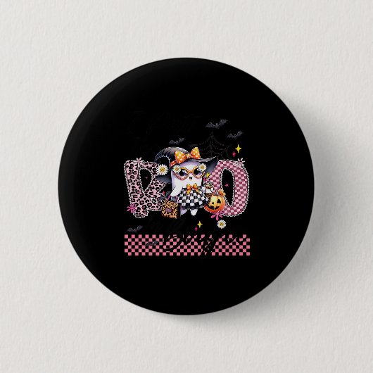 Badge Rond 5 Cm I Put The Boo In Boujee Cute Ghost Leopard Boujie (Devant)