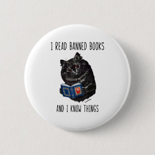 Badge Rond 5 Cm I Read Banned Books And I Know Things-Louis Wain 