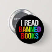 Badge Rond 5 Cm I Read Banned Books Rainbow (Devant & derrière)