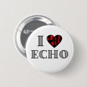 Badge Rond 5 Cm I rouge d'écho de LubDub (Devant & derrière)