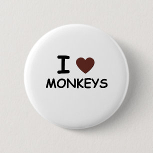 BADGE ROND 5 CM I SINGES DE COEUR