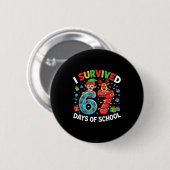 Badge Rond 5 Cm I Survived 67 Days Of School Christmas Candy Cane (Devant & derrière)
