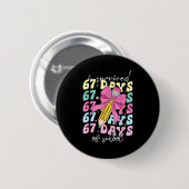Badge Rond 5 Cm I Survived 67 Days Of School Coquette Bow Student (Devant & derrière)