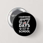 Badge Rond 5 Cm I Survived 67 Days Of School Dabbing Dalmatian Dog (Devant & derrière)