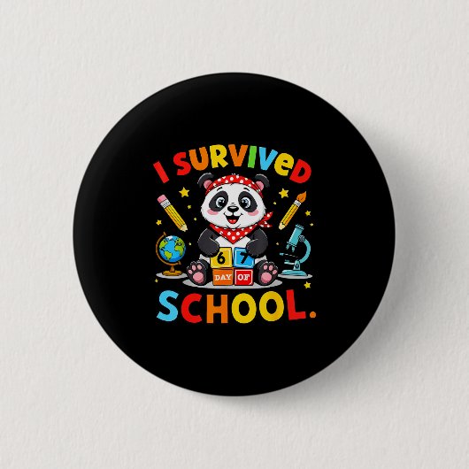 Badge Rond 5 Cm I Survived 67 Days Of School Funny Meme Teacher St (Devant)