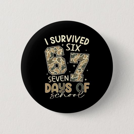 Badge Rond 5 Cm I Survived 67 Days Of School Funny Meme Teacher St (Devant)
